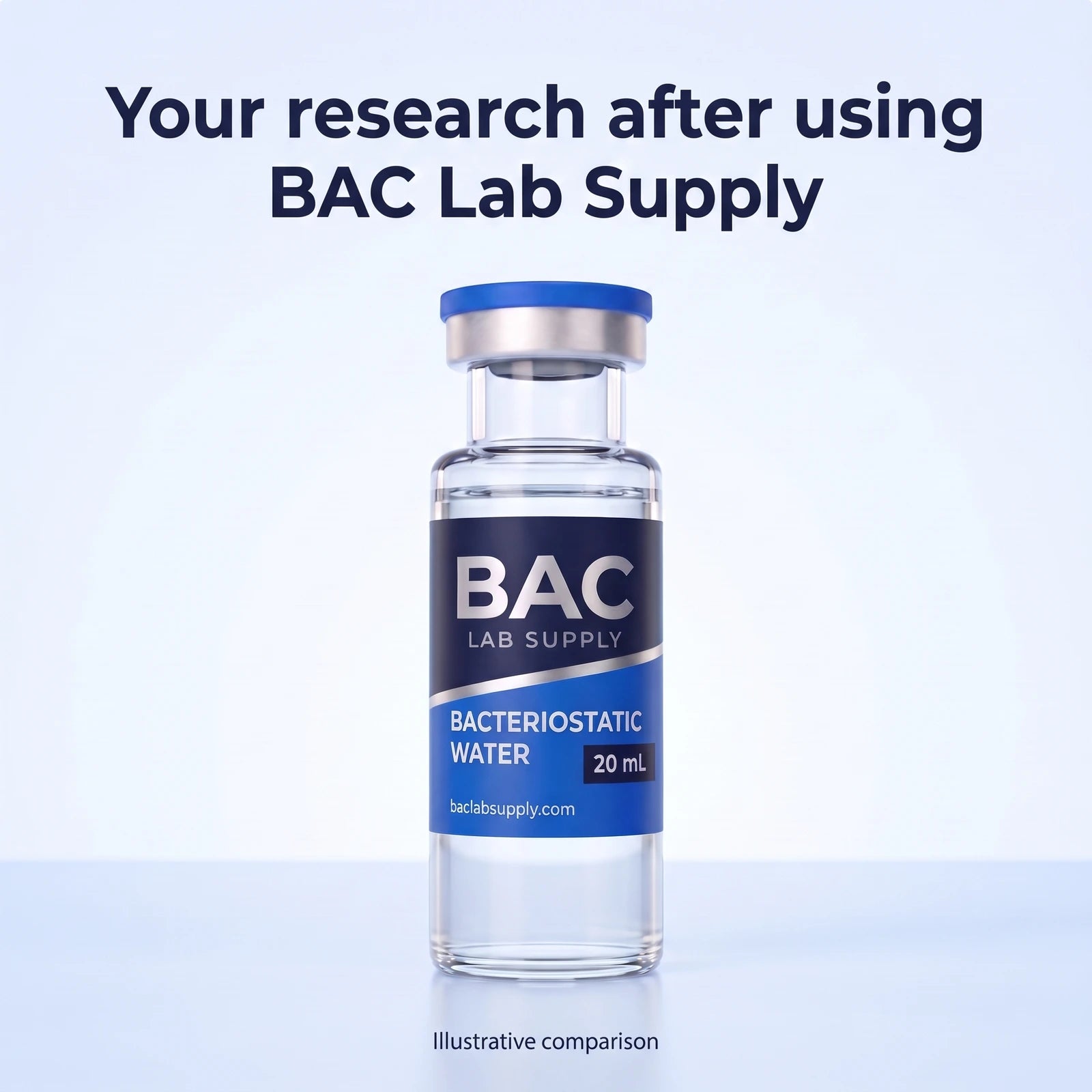 Illustrative BAC Lab Supply clear vial